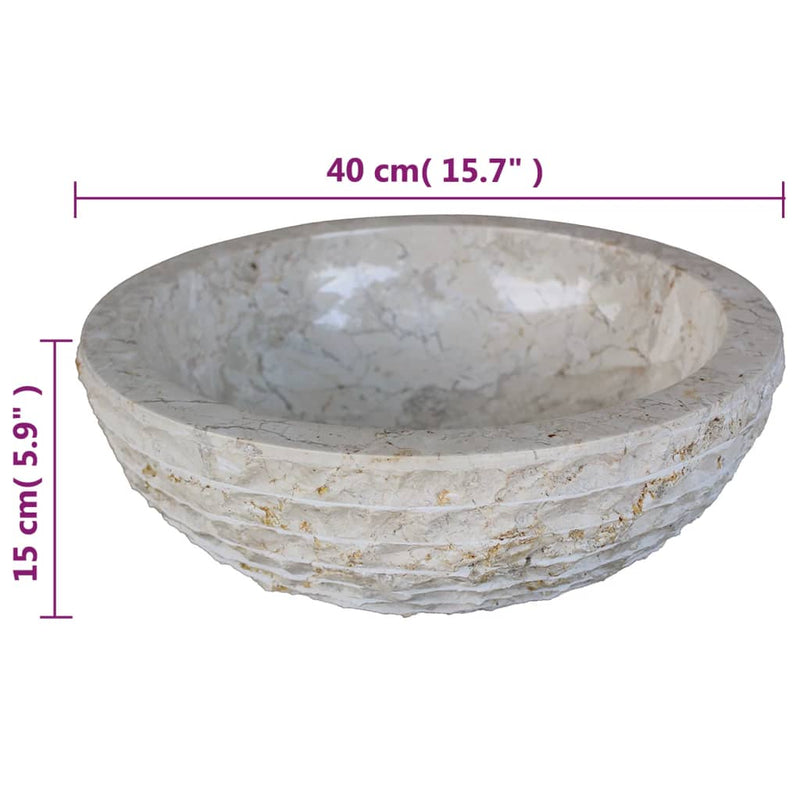 Dealsmate  Basin Marble 40 cm Cream