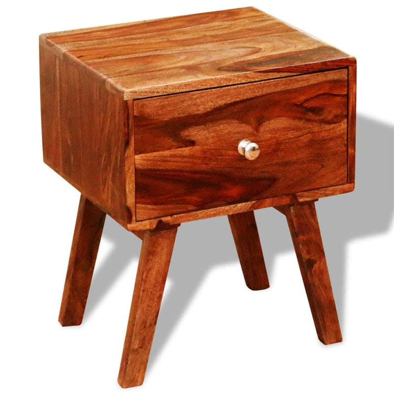 Dealsmate  Nightstand 2 pcs with 1 Drawer 55 cm Solid Sheesham Wood