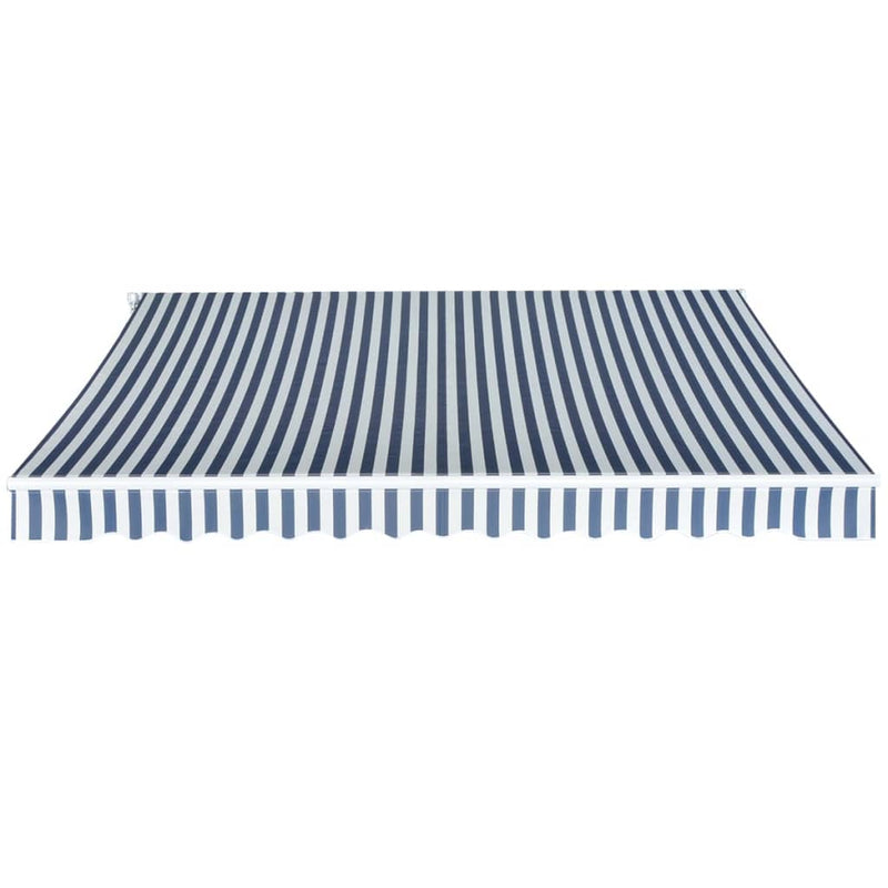 Dealsmate  Folding Awning Manual-Operated 350 cm Blue and White