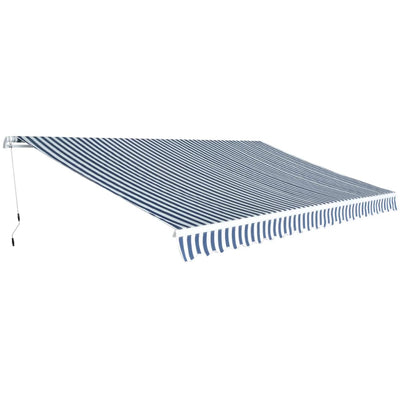 Dealsmate  Folding Awning Manual-Operated 500 cm Blue and White