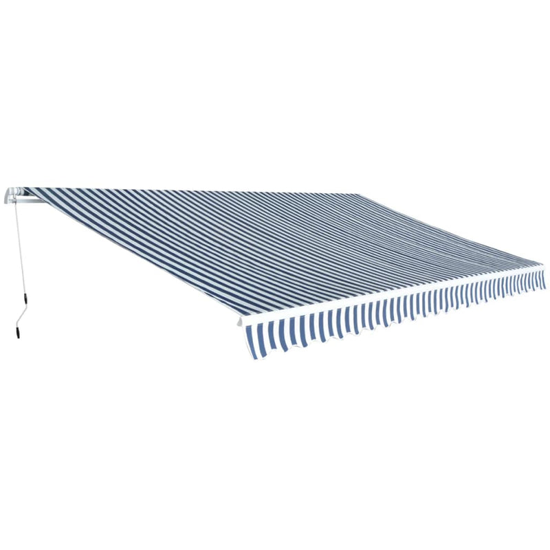 Dealsmate  Folding Awning Manual-Operated 500 cm Blue and White