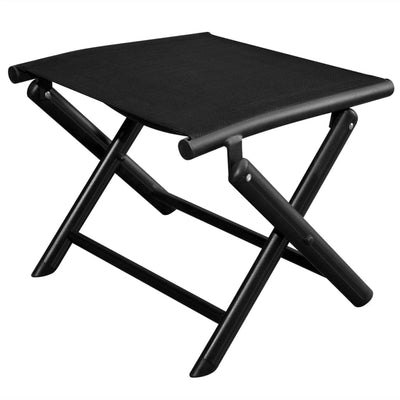 Dealsmate  Folding Footstool Black Aluminium and Textilene