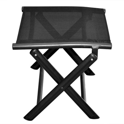 Dealsmate  Folding Footstool Black Aluminium and Textilene