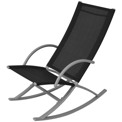 Dealsmate  Garden Rocking Chairs 2 pcs Steel and Textilene Black