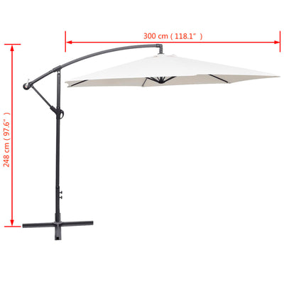 Dealsmate  Cantilever Umbrella 3 m Sand White
