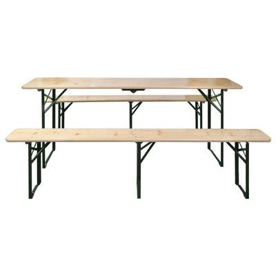 Dealsmate  Folding Beer Table with 2 Benches 220 cm Fir Wood