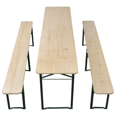 Dealsmate  Folding Beer Table with 2 Benches 220 cm Fir Wood