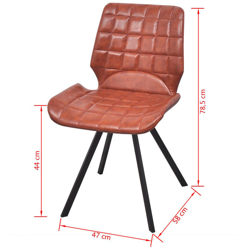 Dealsmate  Dining Chairs 2 pcs Brown Faux Leather