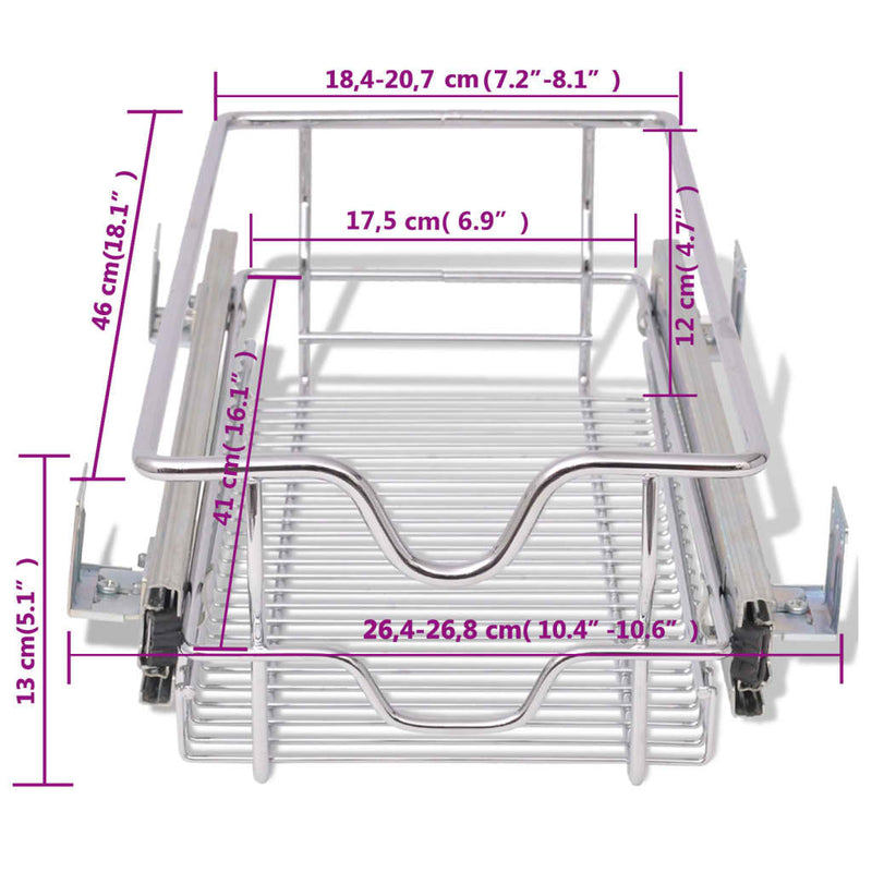 Dealsmate  Pull-Out Wire Baskets 2 pcs Silver 300 mm