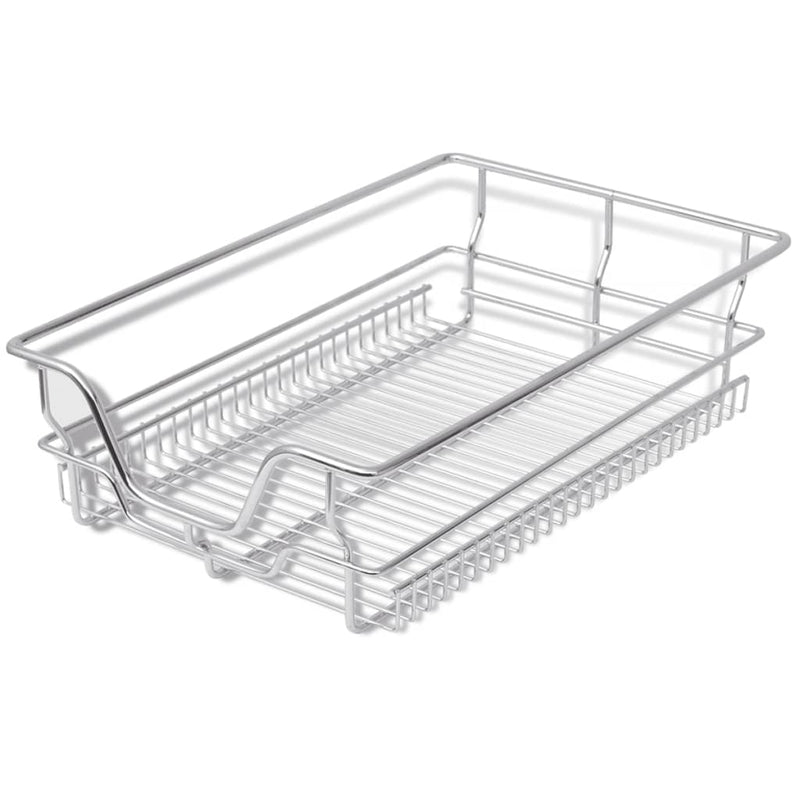Dealsmate  Pull-Out Wire Baskets 2 pcs Silver 400 mm