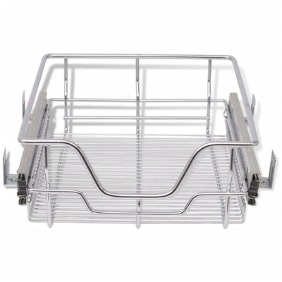 Dealsmate  Pull-Out Wire Baskets 2 pcs Silver 400 mm