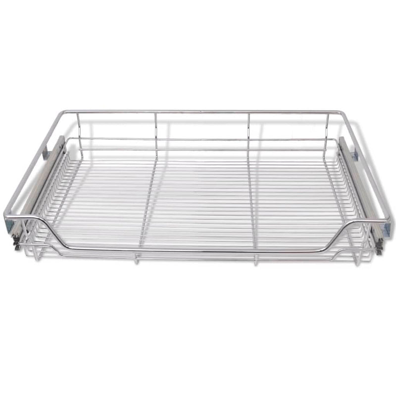 Dealsmate  Pull-Out Wire Baskets 2 pcs Silver 800 mm