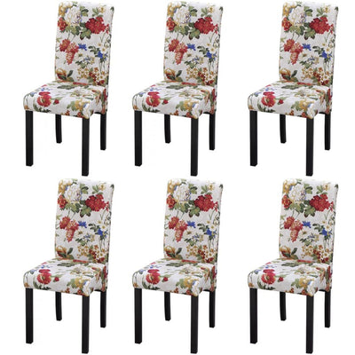 Dealsmate  Dining Chairs 6 pcs Multicolour Fabric