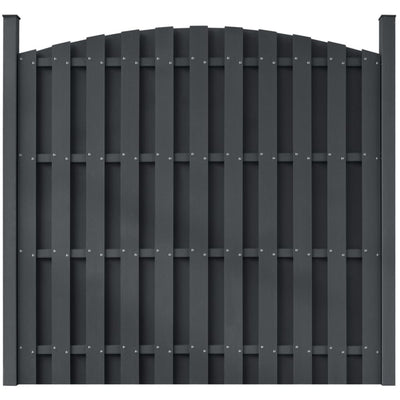 Dealsmate  Fence Panel with 2 Posts WPC 180x(165-180) cm Grey