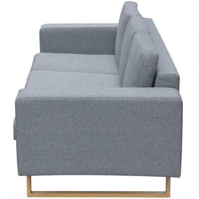 Dealsmate  3-Seater Sofa Fabric Light Grey