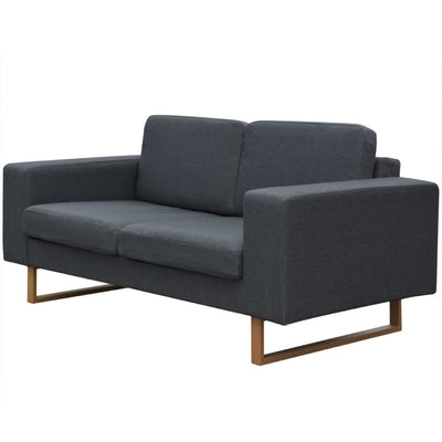 Dealsmate  2-Seater Sofa Fabric Dark Grey