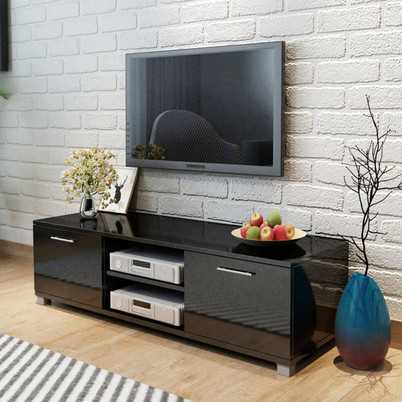 Dealsmate  TV Cabinet High-Gloss Black 120x40.5x35 cm