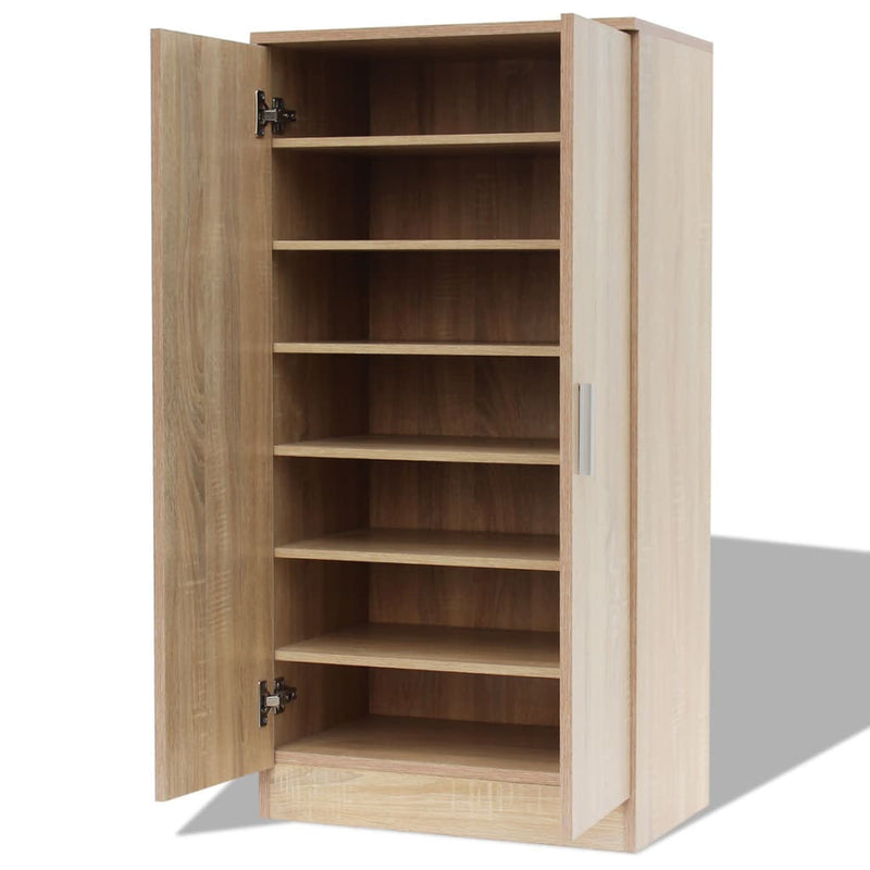 Dealsmate  Shoe Cabinet 7 Shelves Oak