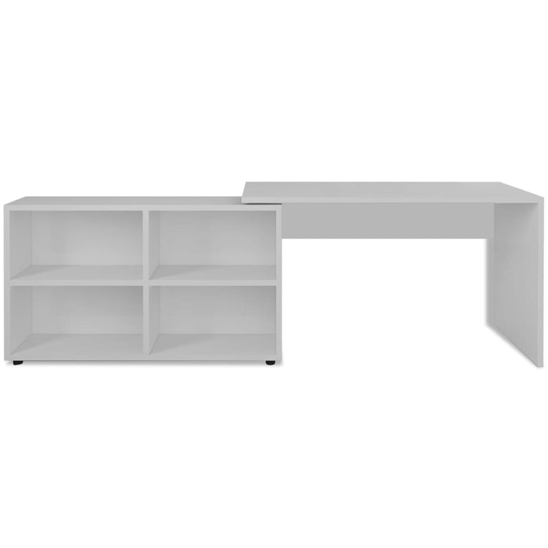 Dealsmate  Corner Desk 4 Shelves White