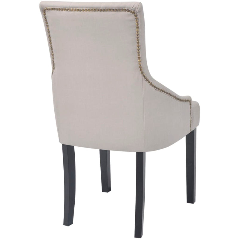 Dealsmate  Dining Chairs 6 pcs Cream Grey Fabric