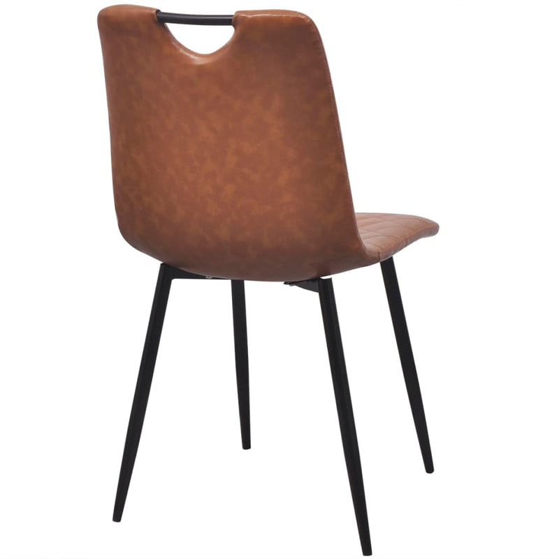Dealsmate  Dining Chairs 2 pcs Light Brown Faux Leather