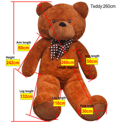 Dealsmate  Teddy Bear Cuddly Toy Plush Brown 242 cm