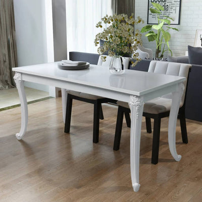 Dealsmate  Dining Table 116x66x76 cm High Gloss White