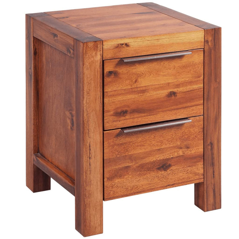 Dealsmate  Bedside Cabinet Solid Acacia Wood Brown 45x42x58 cm