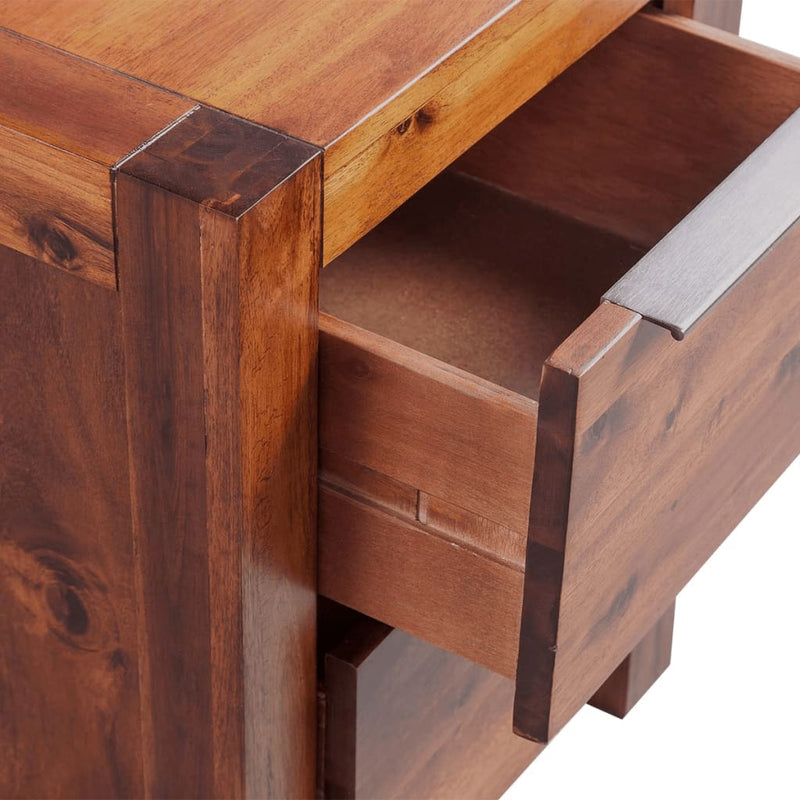 Dealsmate  Bedside Cabinet Solid Acacia Wood Brown 45x42x58 cm