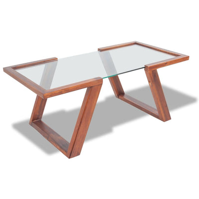 Dealsmate  Coffee Table Solid Acacia Wood Brown 100x50x40 cm