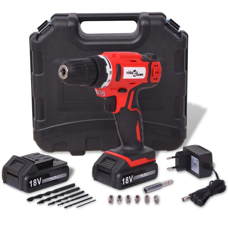 Dealsmate  Cordless Drill Driver Kit with 18 V Li-ion Batteries