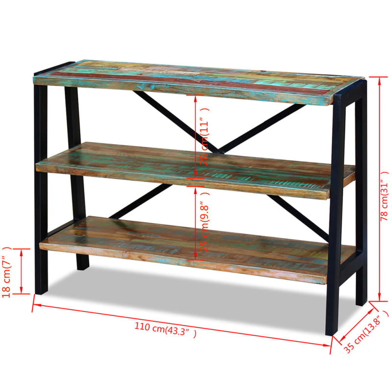 Dealsmate  Sideboard 3 Shelves Solid Reclaimed Wood