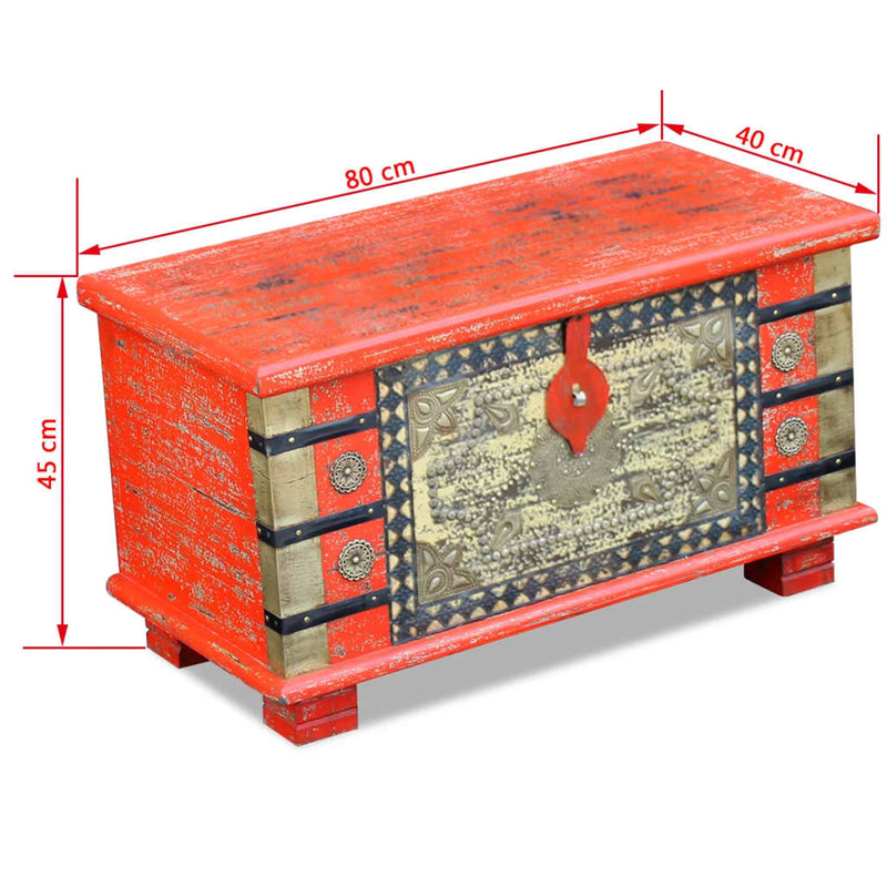 Dealsmate  Storage Chest Red Mango Wood 80x40x45 cm