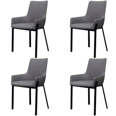 Dealsmate  Dining Chairs 4 pcs Light Grey Fabric