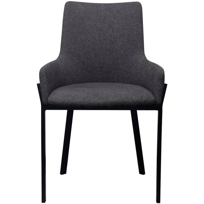 Dealsmate  Dining Chairs 4 pcs Dark Grey Fabric