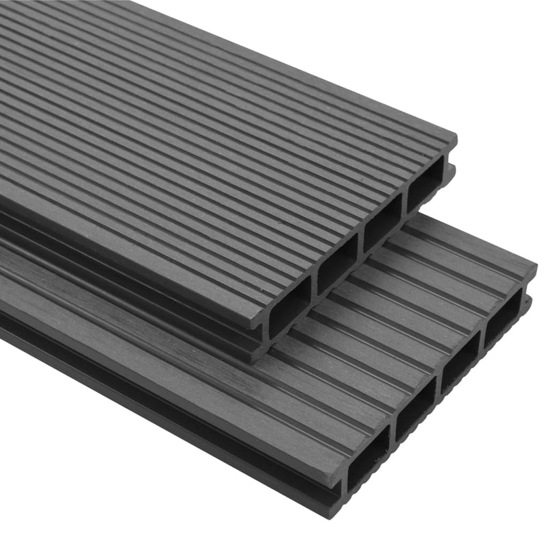 Dealsmate  WPC Decking Boards with Accessories 16 m² 2.2 m Grey