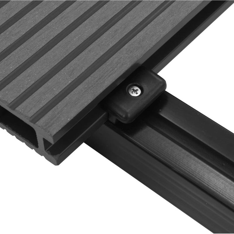 Dealsmate  WPC Decking Boards with Accessories 16 m² 2.2 m Grey