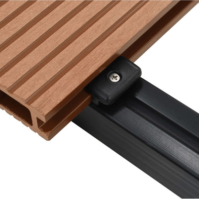 Dealsmate  WPC Decking Boards with Accessories 10 m² 2.2 m Brown