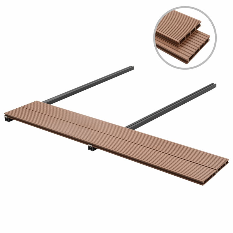 Dealsmate  WPC Decking Boards with Accessories 20 m² 2.2 m Brown