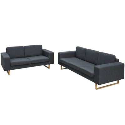 Dealsmate  2-Seater and 3-Seater Sofa Set Dark Grey