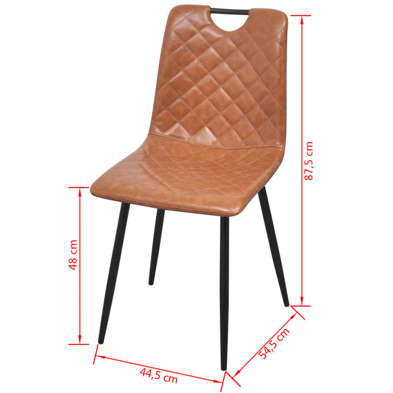 Dealsmate  Dining Chairs 6 pcs Light Brown Faux Leather