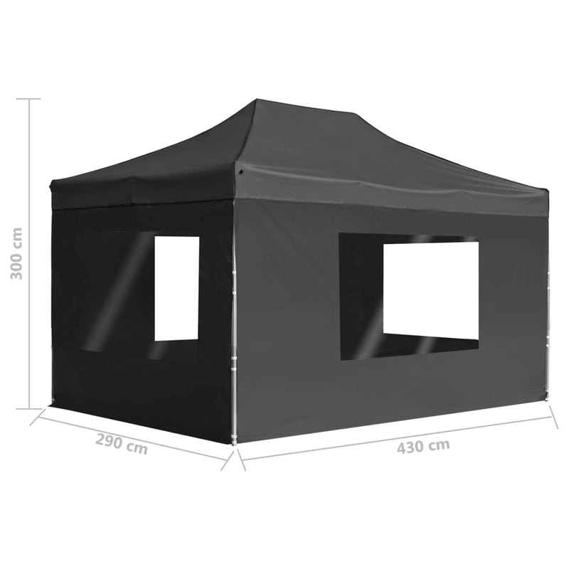 Dealsmate  Professional Folding Party Tent with Walls Aluminium 4.5x3 m Anthracite