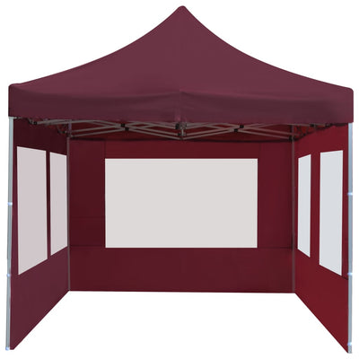 Dealsmate  Professional Folding Party Tent with Walls Aluminium 6x3 m Wine Red
