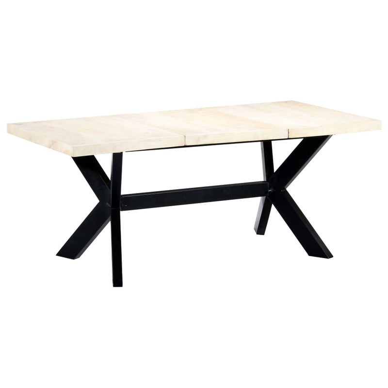 Dealsmate  Dining Table White 180x90x75 cm Solid Mango Wood