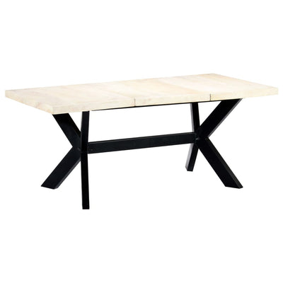 Dealsmate  Dining Table White 180x90x75 cm Solid Mango Wood