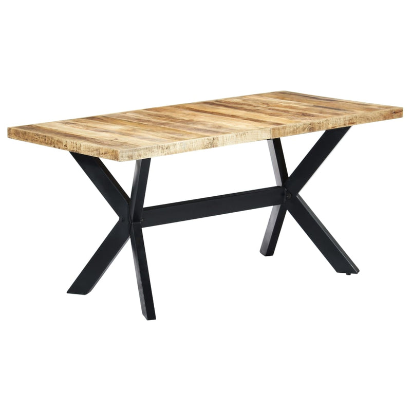 Dealsmate  Dining Table 160x80x75 cm Solid Rough Mango Wood