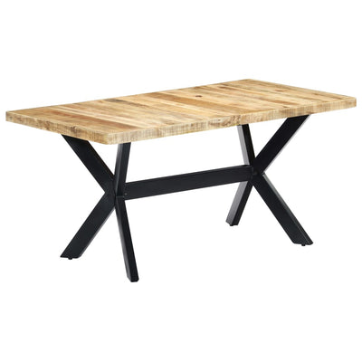 Dealsmate  Dining Table 160x80x75 cm Solid Rough Mango Wood