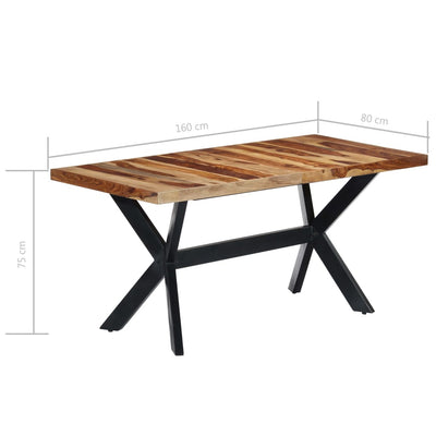 Dealsmate  Dining Table 160x80x75 cm Solid Sheesham Wood