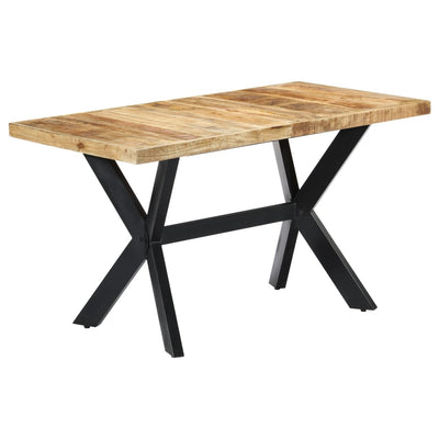 Dealsmate  Dining Table 140x70x75 cm Solid Rough Mango Wood
