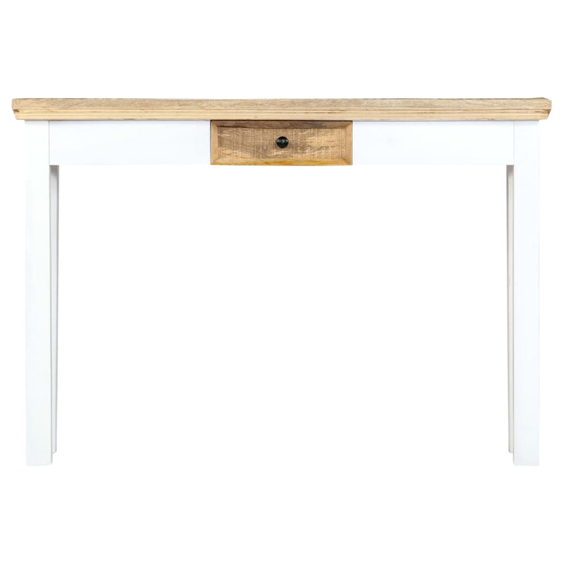 Dealsmate  Console Table White and Brown 110x35x75 cm Solid Mango Wood